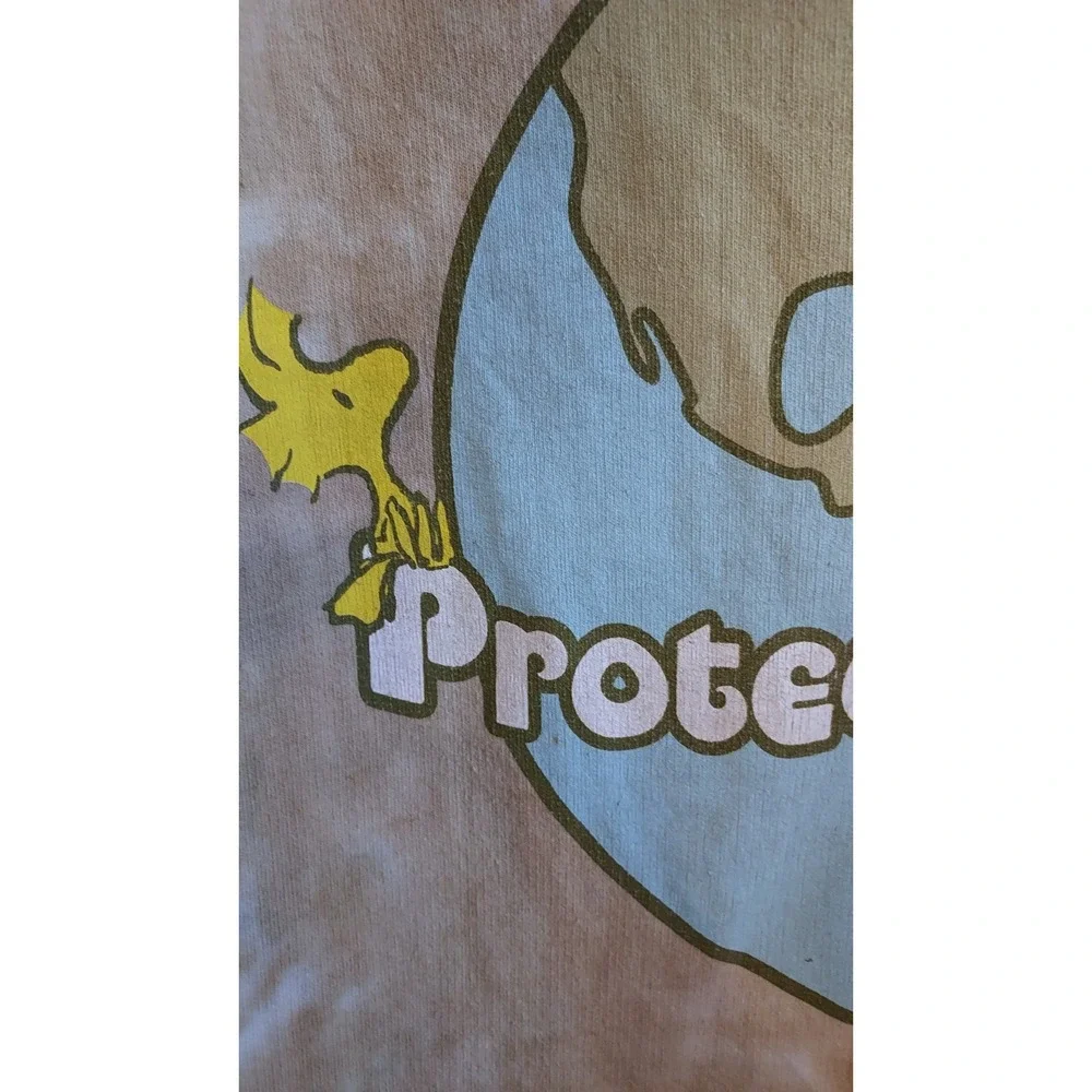 Peanuts Snoopy Protect The Earth‎ Tie Dye Hoodie Unisex Size Medium Sweatshirt